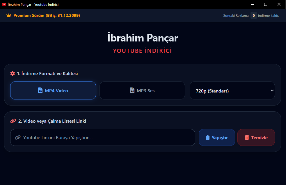 Premium Sürüm Arayüz Görünümü